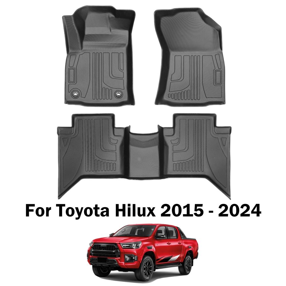 For Toyota Hilux 2015-2024 TPE 3D Floor Mats LHD Left Hand Drive Floor Liner Foot Pad