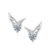 Silver-Plated Angel Wing Stud Earrings for Women