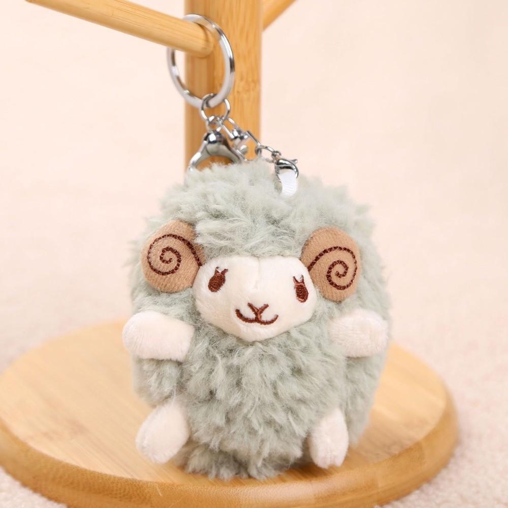 Cartoon Anime Style Lamb Keychain Plush Mini Size Sheep Backpack Charm  For Car Decoration