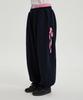 WAIKEI Double Elastic Ribbon Sweatpants Navy