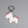 Instant Wealth Leather Keychain with Cartoon Pony Pendant for Couples – Trendy Bag and Car Accessory