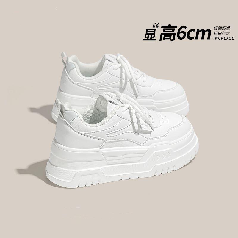Platform White Shoes Women's Spring and Autumn New Breathable Fashion Versatile Panda Sports and Leisure Board Shoes White