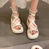 Footwear Wedge with Platform Waterproof Strap Sandals for Woman Zip Summer 2024 Medium Heels Women's Shoes Roman Style Beige Vip