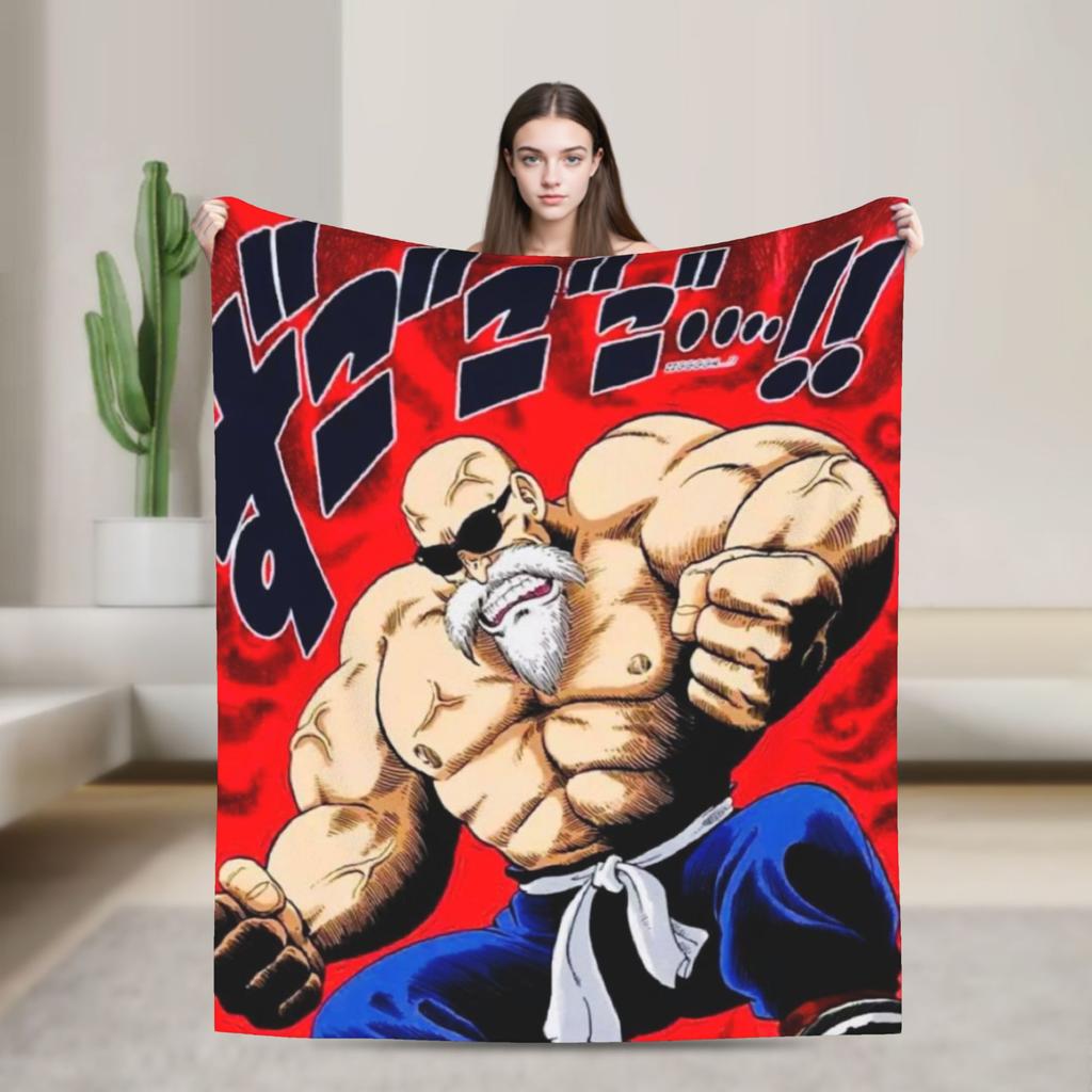 Master Roshi Blanket Flannel Kame Sennin Jackie Chun DBZ Super Soft Throw Blankets for Bedroom Sofa Bedroom Quilt