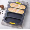 Silicone Cake Mold, 4-piece Set, High Temperature Resistant, Baking Mold, Kitchen Tools, Oval Shaped, Baguette Baking Tray