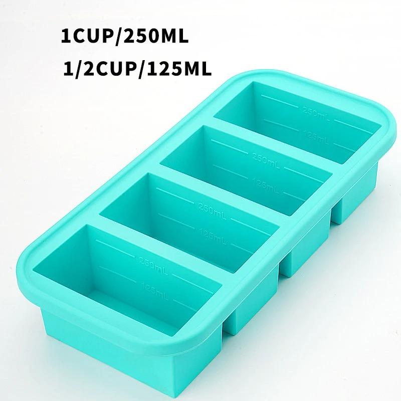 2/4/6-piece Silicone Freezer Tray Mold with Lid, Storage Box Food Box, Storage Containers for Soup, Broth, Meal Prep, Ice Cubes