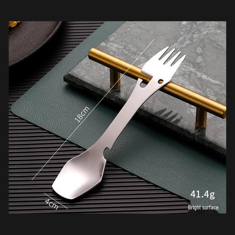 Stainless Steel Multifunctional Camping Spork with Bottle Opener