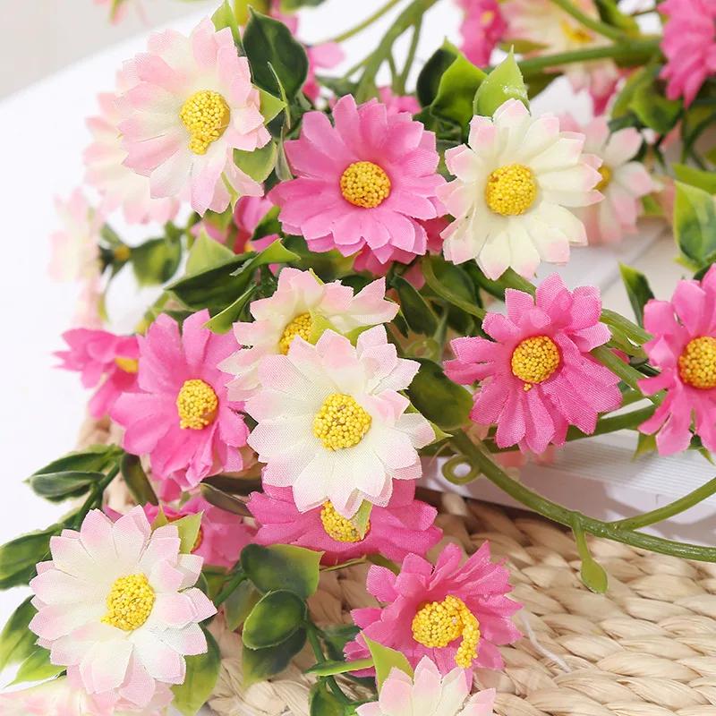 Simulation Sunflower Daisy Garden Flower Vine Sunflower Fake Flower Rattan Living Room Winding Indoor Decoration Blocking LS