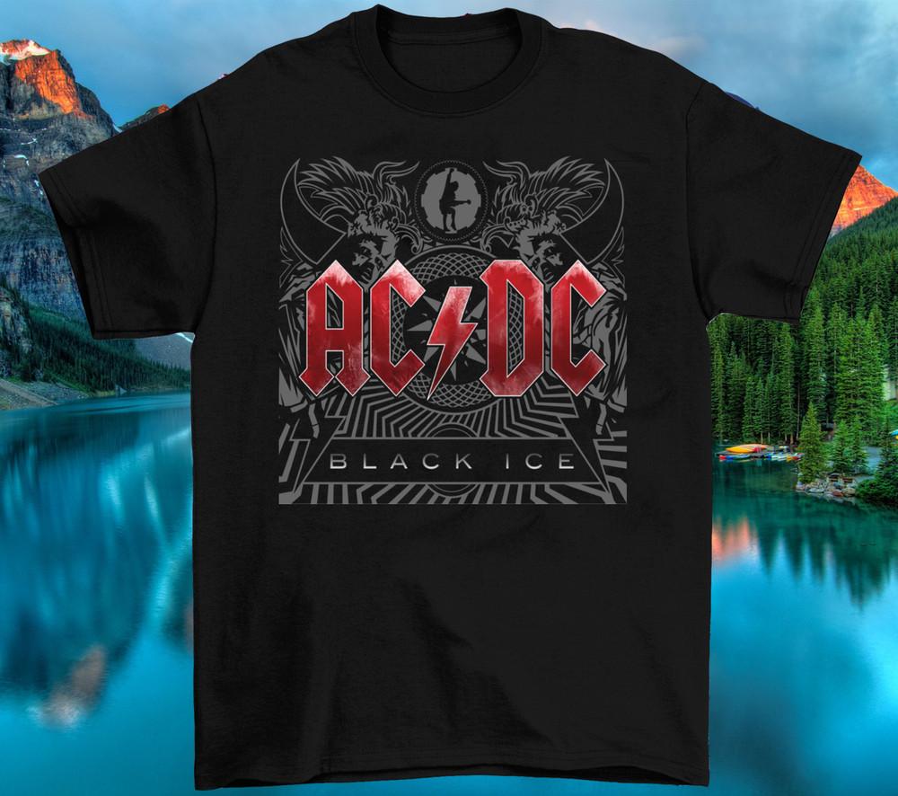AC DC Band Black Ice Cotton Black Full Size Unisex Shirt Unisex T-Shirt S