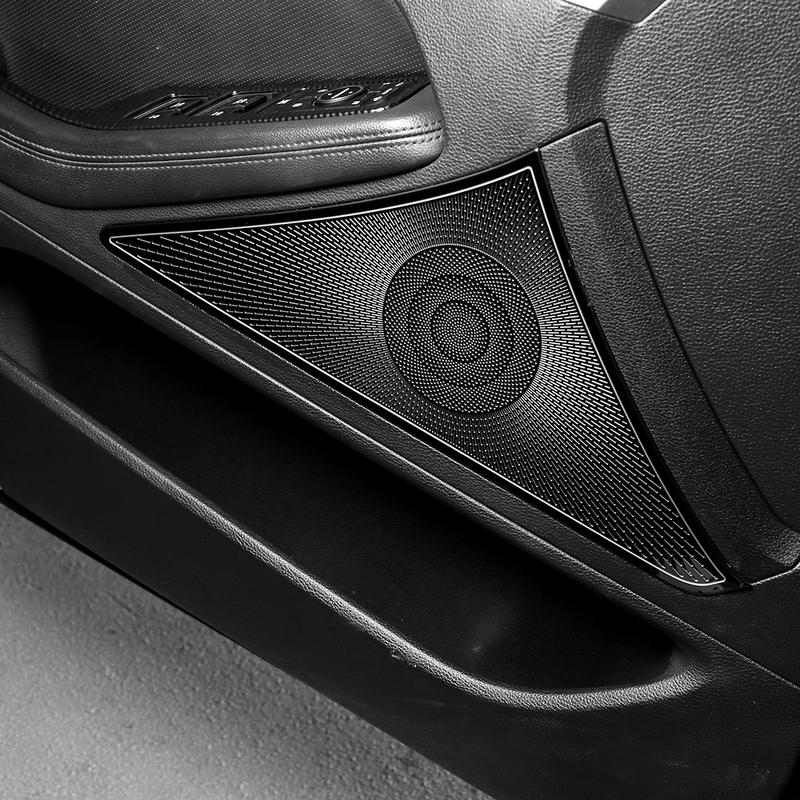 4PCS Stainless Steel Auto Interior Door Speaker Horn Protective Covers for Genesis G80 DH 2015- LHD RHD Trim Accessories