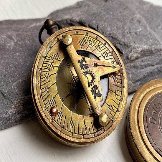 Brass Pocket Compass Vintage Style Compass Hand Compass Sundial Steampunk