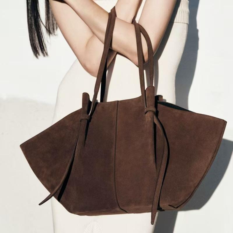 Bolso Tote de Cuero PU de Lujo para Mujer Bolso de Hombro de Gran Capacidad Bolso de Mano de Diseñador Bolso de Almacenamiento en Forma de Ala Bolsa de Compras Mate