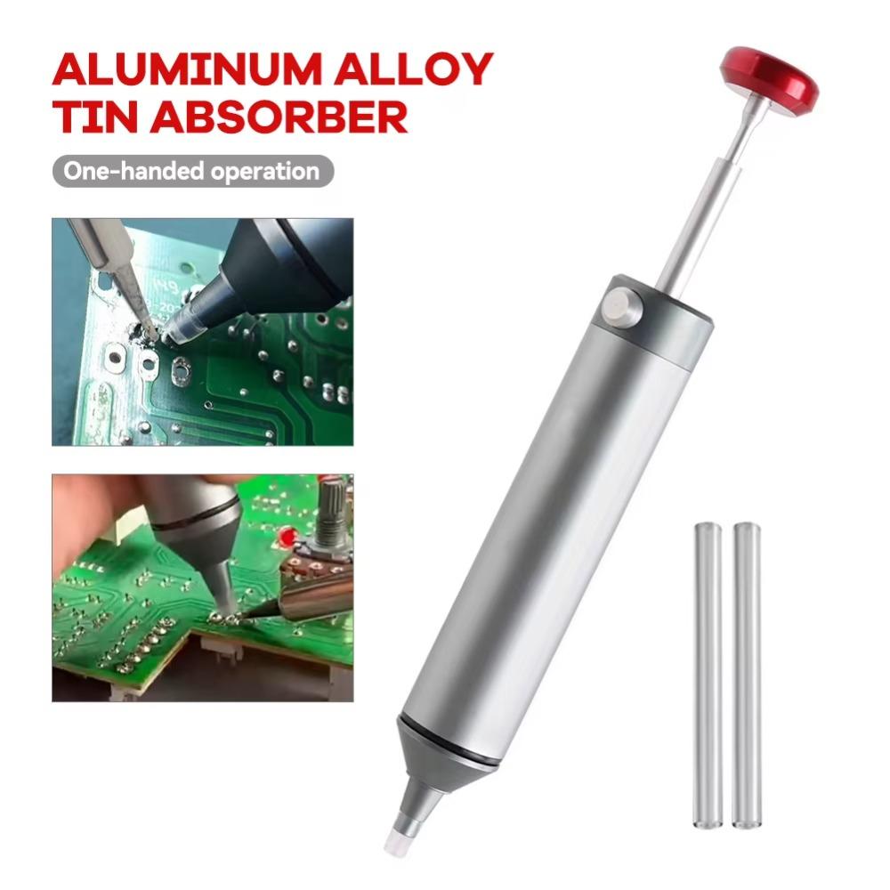 Aluminum Alloy Powerful Desoldering Pump Preventing Blockage Silicone Sucking Nozzle Solder Sucker Tool Manual Tin Absorber