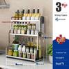 Stainless Steel Multi-layer Kitchen Rack: Spice, Knife Holder & Storage