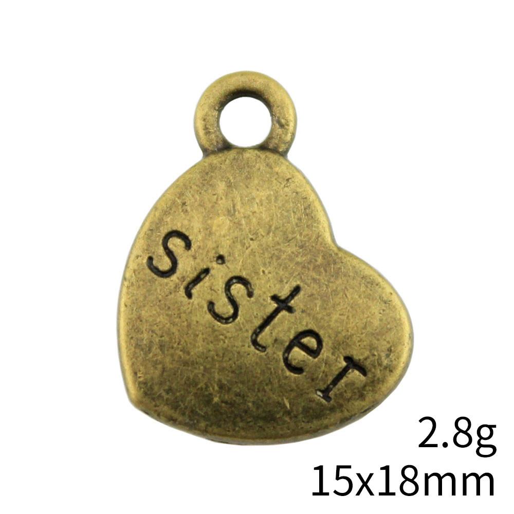 Gifts For Women Charms Bulk Family Member Heart Tags Charms Pendant Souvenir Male Pendant