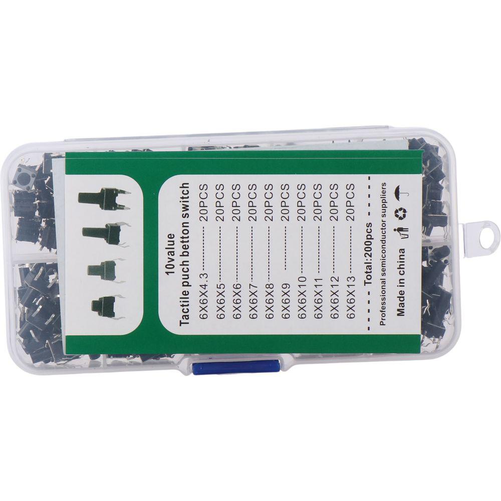 200Pcs 6x6 mm Tactile Push Button 4 pin Pushbutton Switches  Breadboard Arduino PCB