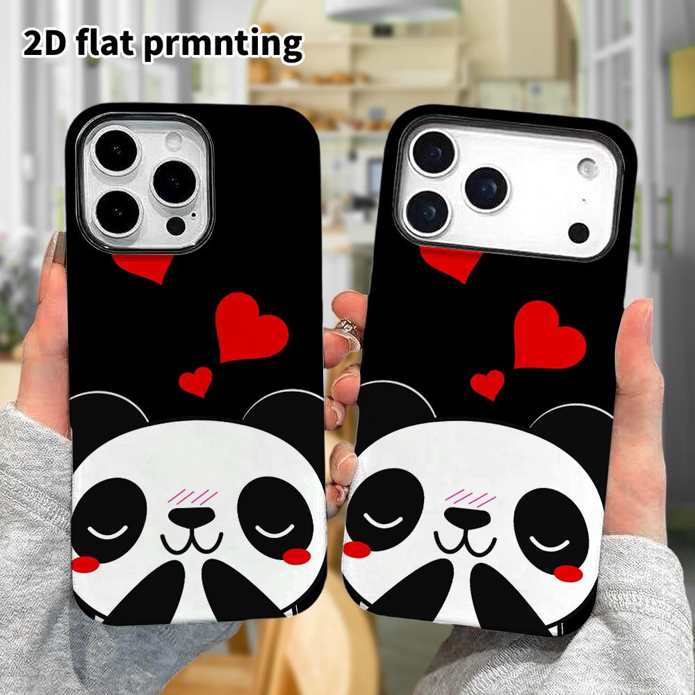 Phone Case: 2D Flat, Suitable for iPhone 18 17 16 15 14 13 12Pro Protective Case, Cartoon Panda, Perfect Christmas and Halloween Holiday Gift