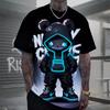 Summer Men's Bear 3D Printed Crew Neck T-Shirt