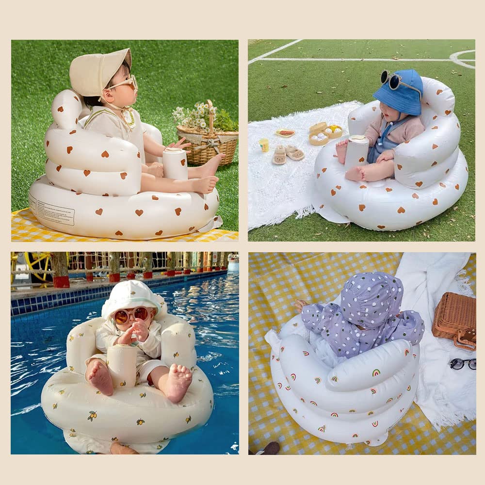 Cadeira de Banho para Bebê dodulara, Cadeira de Chuveiro Fofa para Banhos e Refeições, Dobrável, Inflável e para Prática de Sentar, Resistente à Água (Coroa)