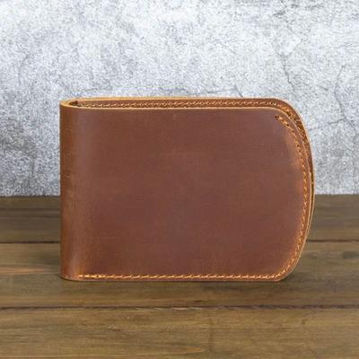 Handcrafted Full Grain Slim Curve Front Pocket Mens Wallet Italian Leather Mens Billfolds and Wallets