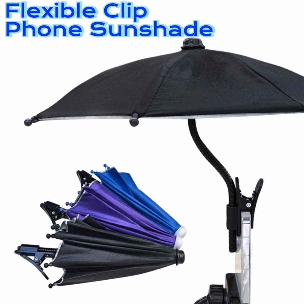 Bending Design Cell Phone Umbrella with Clip Phone Sun Shield Car Phone Holder Mobile Phone Use