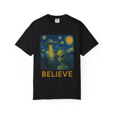 Alien Art Unisex TShirt Believe Shirt Vintage Ufo Tee Gift For SciFi