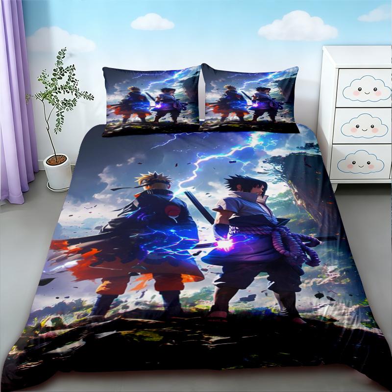 Duvet Cover Naruto Anime Cartoon Bedding Set Comforter Cover Queen King Size Teens Bedroom Dormitory Home Gifts Soft Comfortable