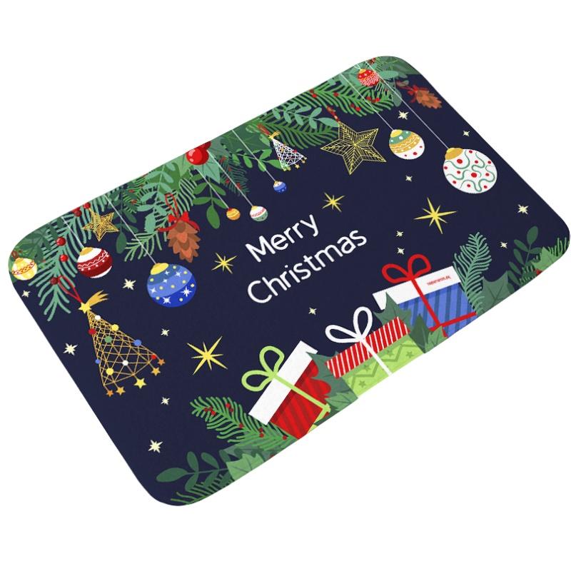 

Рождественский придверный коврик Впитывающий Нескользящий Коврик для ванной Комнаты Кухни Квадратный Декор для помещений Style J,40x60cm/15.75x23.62in