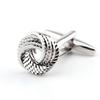 1 Pair Man's Shirt Studs Twist Pattern Cufflinks Silver Plated for Business Wedding Party