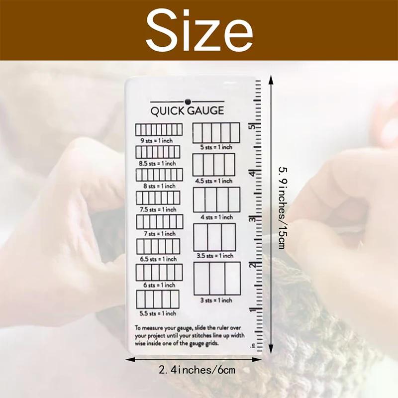 Quick Gauge Ruler,Gauge Ruler For Knitting And Crochet,No Counting Needed,Easy To Measure Stitch Gauges For Sewing, Knitting