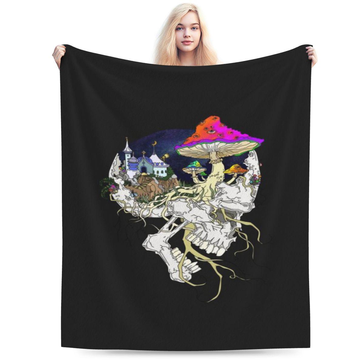 Mushroom Skull Custom Soft Party An UltraSoft Micro Fleece Blanket 75x100cm 30x40in