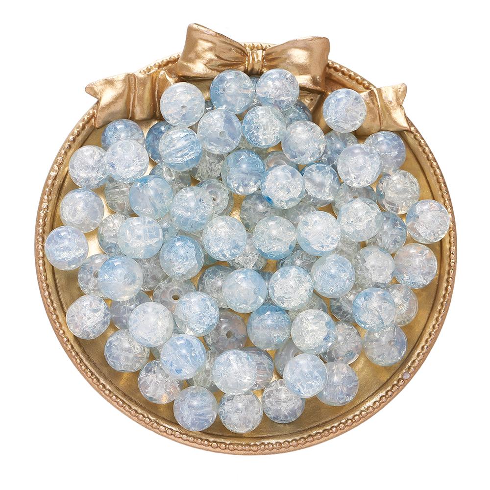 20/50 pièces 10mm Perles de Verre Craquelé Bicolores Espaceur Perle Libre pour Fabrication de Bracelets Colliers Bijoux DIY Accessoires Fournitures