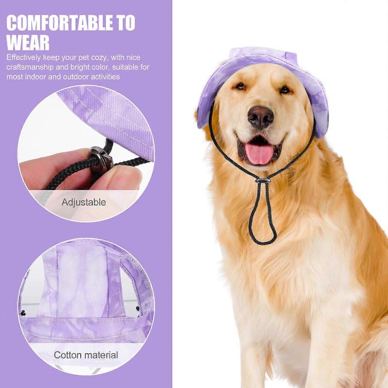 Dog Hat Cotton Puppy Sun Hats for Decoration 3Pcs Set In Purple