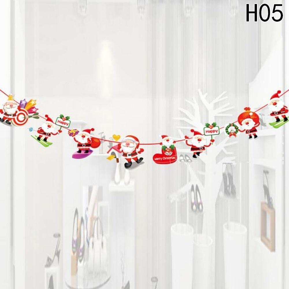 7 Styles New Cartoon Pull Flag Christmas Flag Christmas Decoration Supplies Birthday Wedding Decoration Hanging Flag