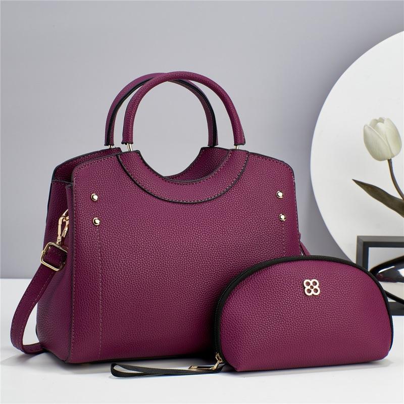 Women's Bag, Mother and Child Bag, Two-piece Set, Solid Color, Large-capacity Women's Shoulder Cross-body Handbag.