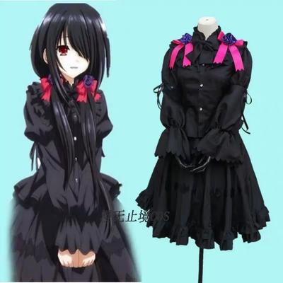 Costum Cosplay Kurumi/Tohka/Yoshino din Date A Live Ținută Anime pentru Joc de Rol de Halloween Carnaval