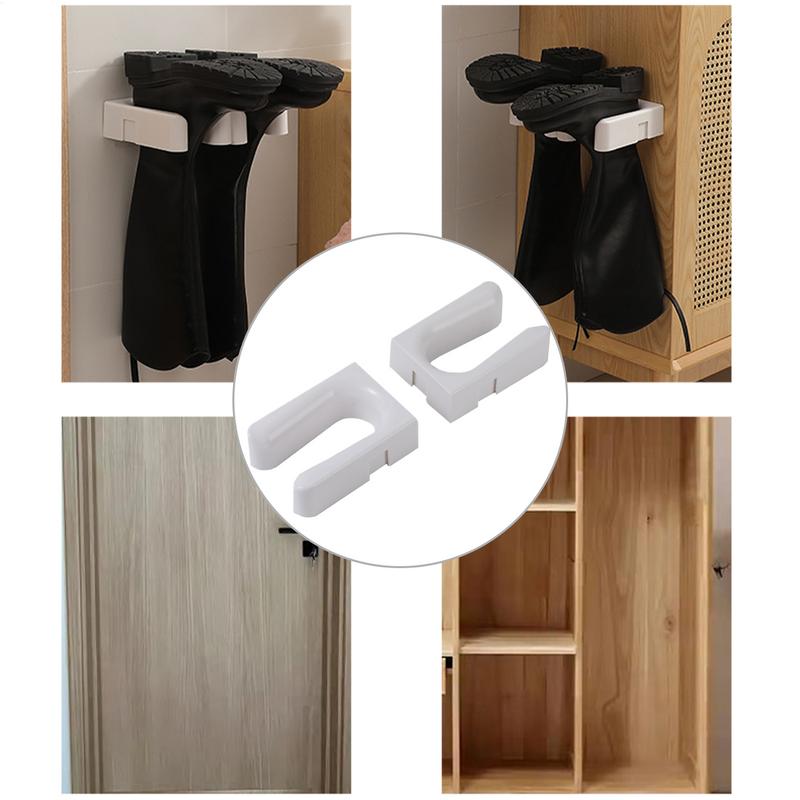 Wall Mounted Boot Hooks Wall Boot Organizer Tall Shoe Holder Wader Hangers No Drilling Installation Boot Trays for Entryway