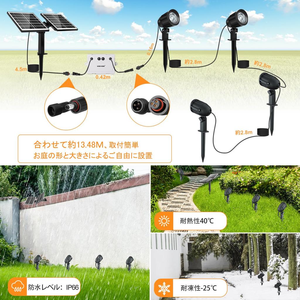 MEIKEE 2024 Remote Control Garden Upright IP66 20 Hours of Continuous Light Auto Memory Perfect for Flower and New Qualified Invoice with Invoice