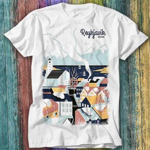 

Reykjavik Iceland Travel Poster T Shirt Top Tee 341 2XL