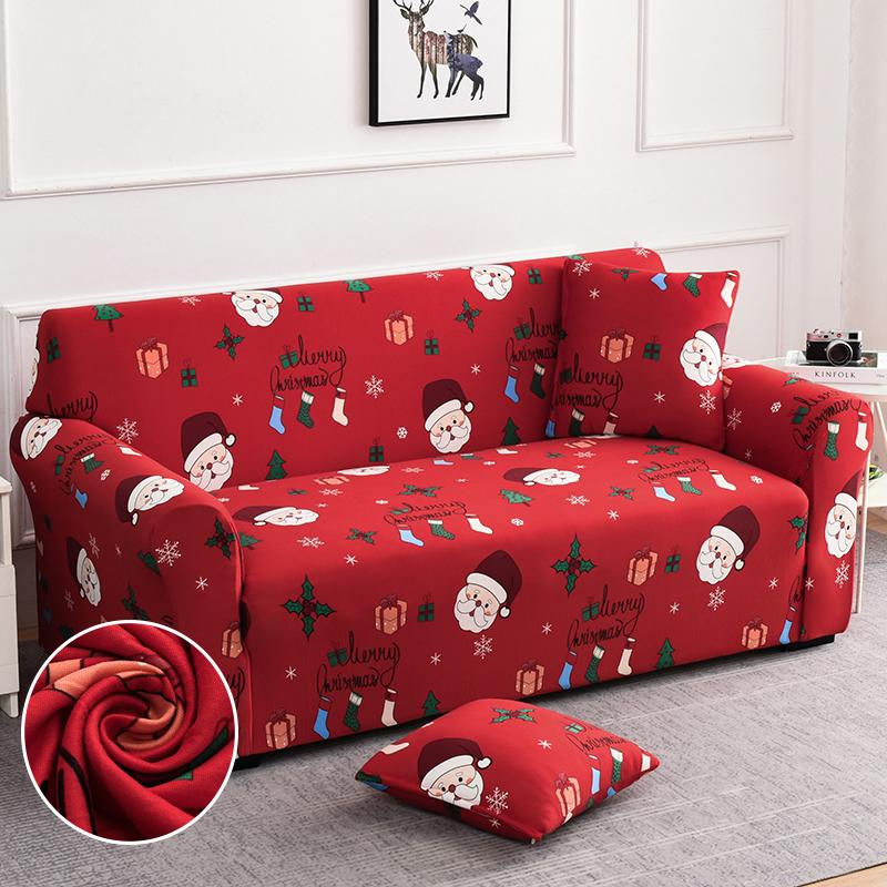 Christmas Sofa Slipcovers Stretch Sofa Cover for Living Room Kids Pets All Inclusive Couch Cover Non Slip Furniture Protector