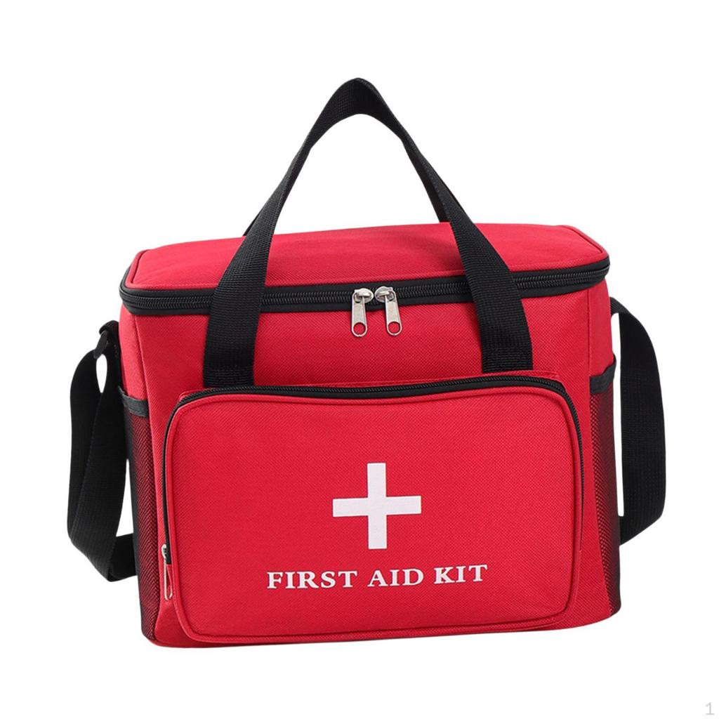 Empty First Aid Bag Emergency Medical Adjustable Shoulder Strap Multipurpose Multi Pockets