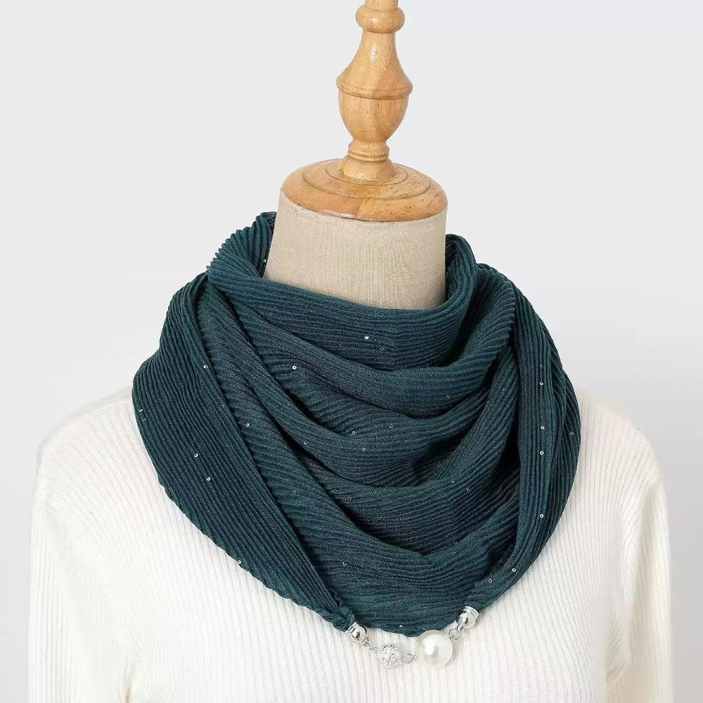Spring and Autumn Fashion Explosion 71 Square Scarf Magnetic Buckle Scarf Silk Scarf Women's Neckband Neck Headband Scarf