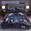 1PC Wednesday Pattern Bedding Quilt Set Quilt Cover Pillowcase Home Decoration Birthday Gift (1 * Duvet Cover + 2 * Pillowcase, Without Core)
