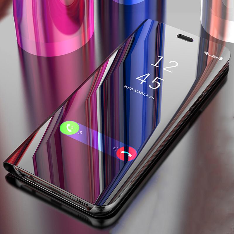 Luxury Smart Mirror Flip Case For Samsung Galaxy A21S A51 A71 A01 A11 A21 A31 A41 A50 A70 A30 A40 A20 A10 S S20 Ultra S10 S9 S8 Note 10 Leather Cover