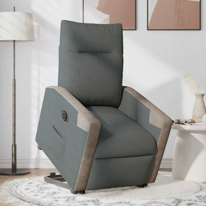 VidaXL Electric Recliner Dark Grey Fabric 3324101