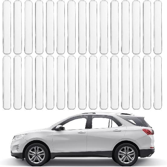 

PATIKIL Bumper Guard Strip, 30 Pcs 0.1Inch Anti-Collision Patch Anti-Scratch Rear Bumper Protector Trim Self Adhesive Car Side Door Edge Sticker for