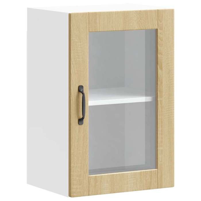 VidaXL Armoire murale de cuisine et porte en verre Porto chêne sonoma 854010