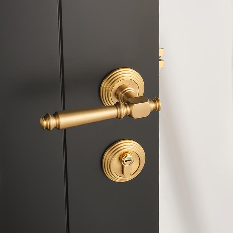 DOOROOM Luxury Brass Door Lock Modern Interior French Bedroom Door Handle Delicate Simple Room Living Room Furniture Hardware