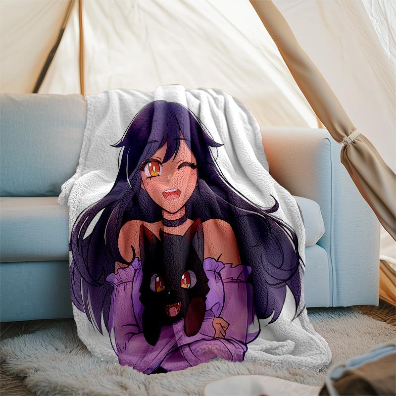 1pc Anime A-AphmauS2 Theme Blanket - Digital Print, Polyester, Cozy for All Seasons, Perfect for Outdoor, and Travel