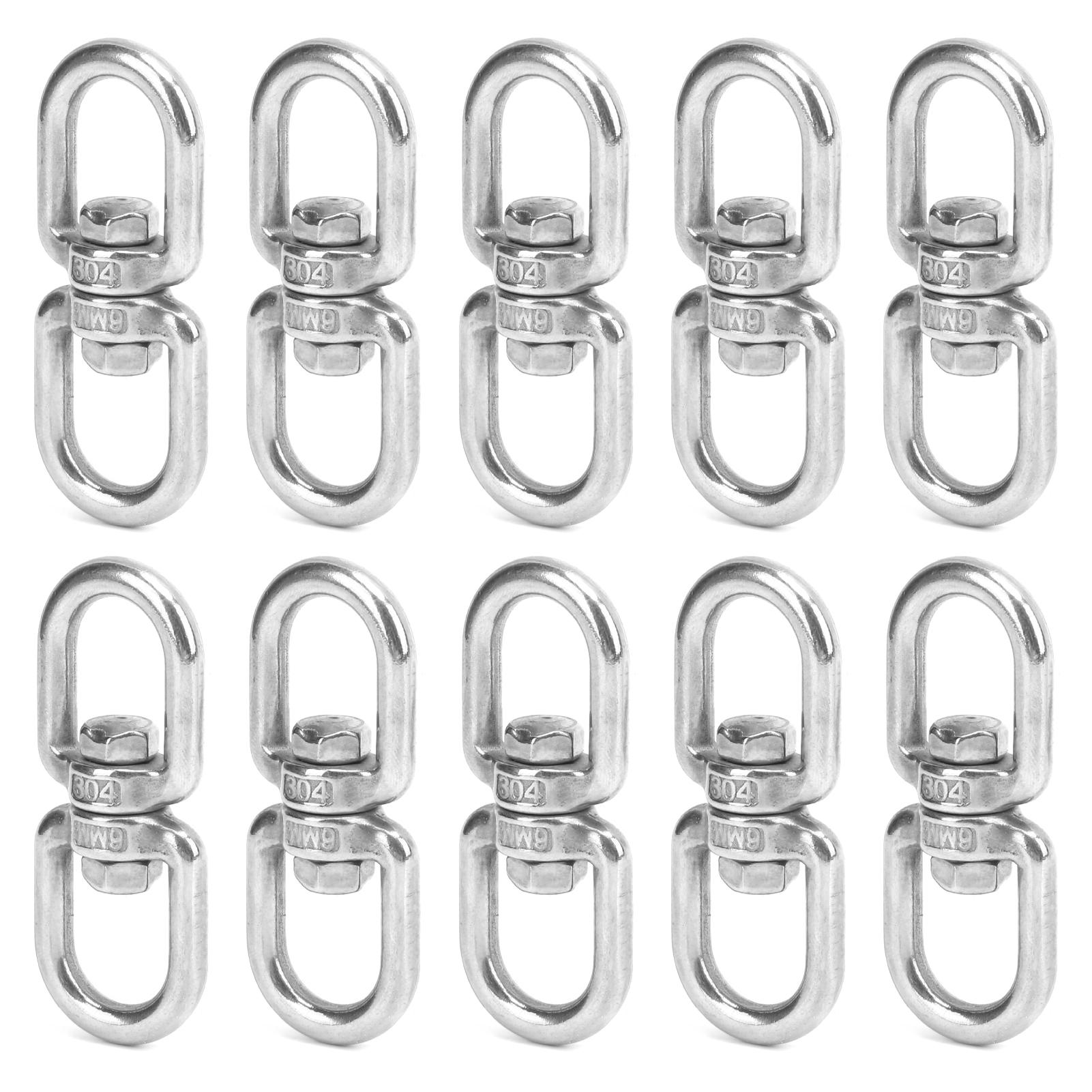 

10Pcs Swivel Hooks M6 Double Ended Stainless Steel 8Shape Shackle Ring Connector